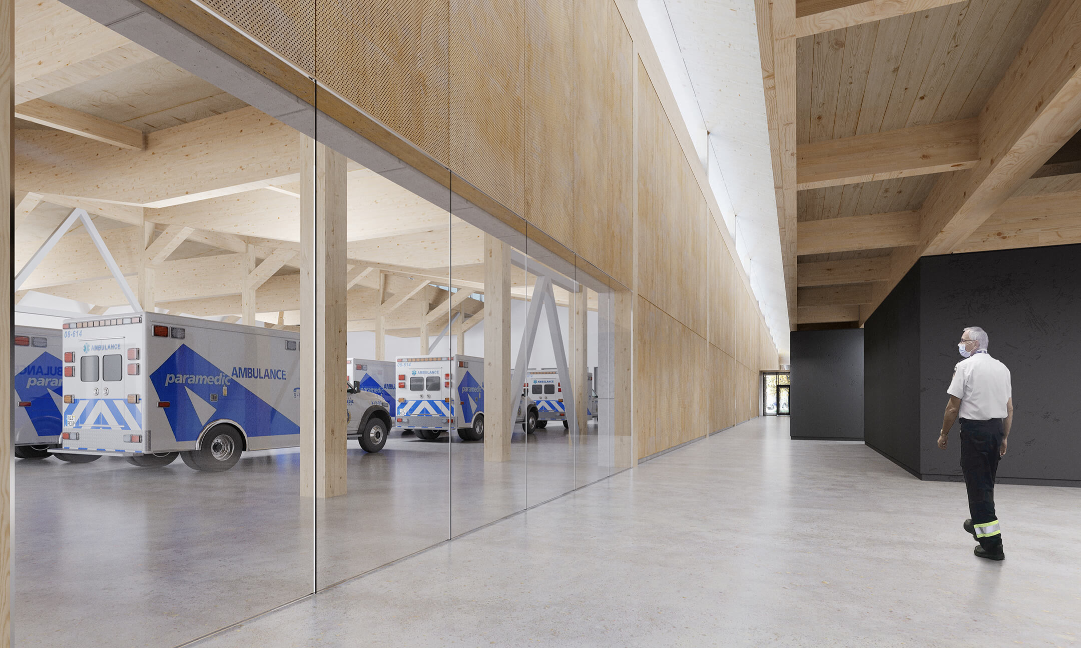 Toronto Multifunction Paramedic Station interior rendering