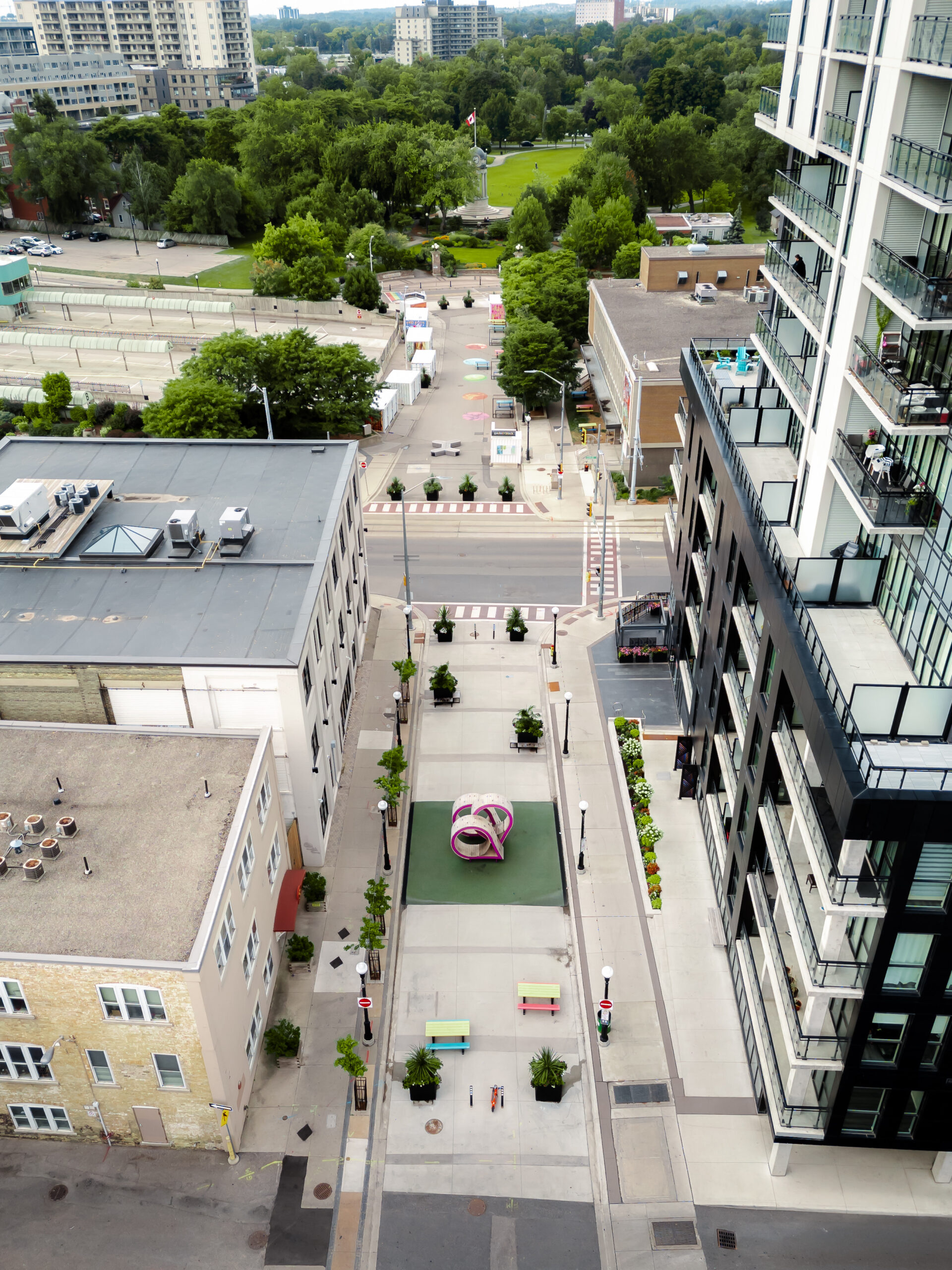 aerial of public promenade